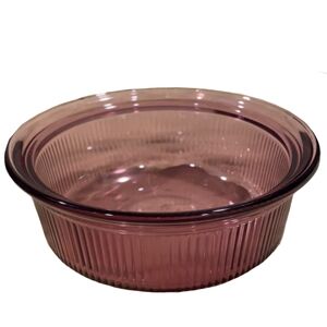 Vintage Cranberry Purple Glass Baking Oven Dish Corning Amethyst Bake Chili Bowl